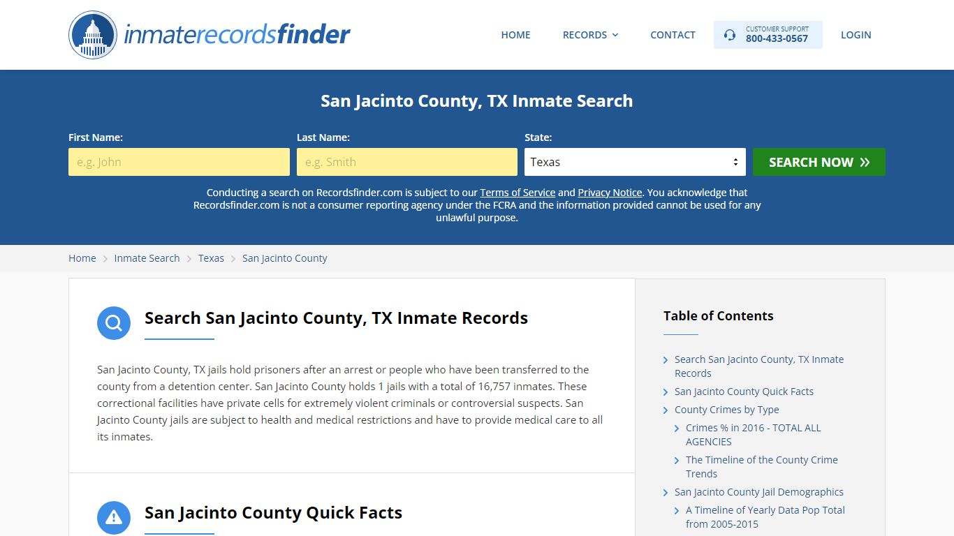 San Jacinto County, TX Inmate Lookup & Jail Records Online